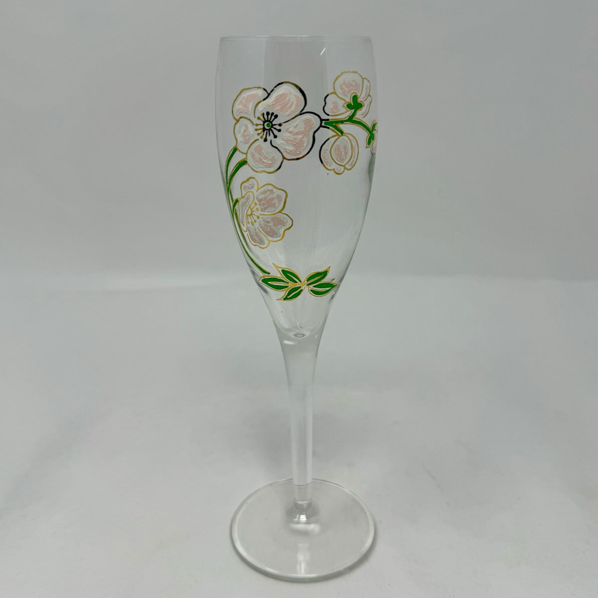 Set of 4 Hand Painted Vintage Pierre Jouet Champagne Glasses