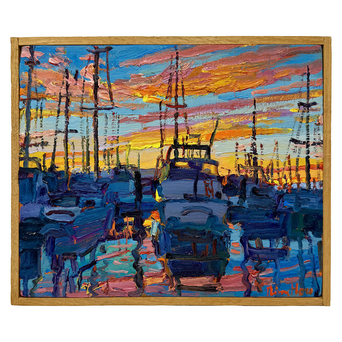 "San Francisco Harbor" Painting Signed