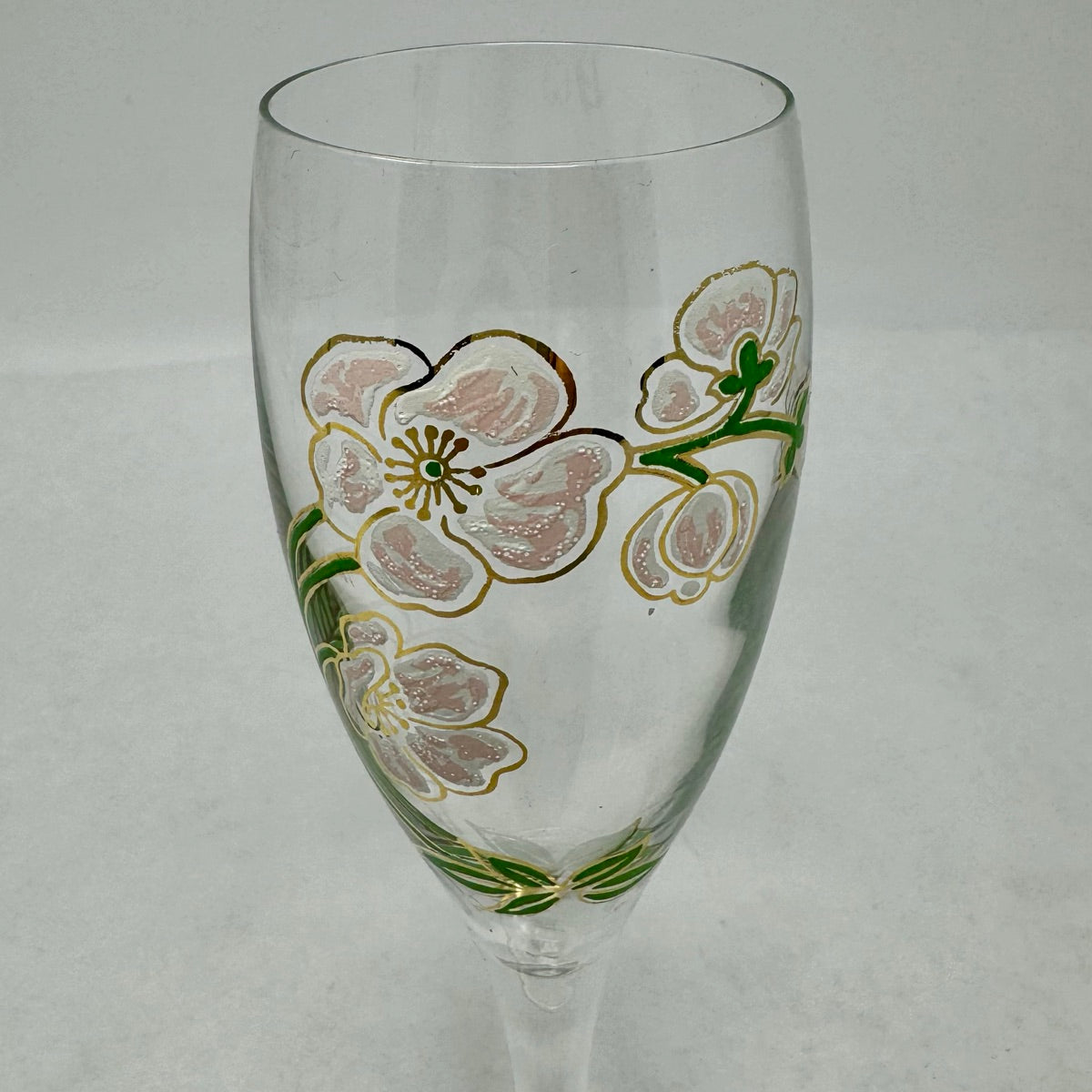 Set of 4 Hand Painted Vintage Pierre Jouet Champagne Glasses