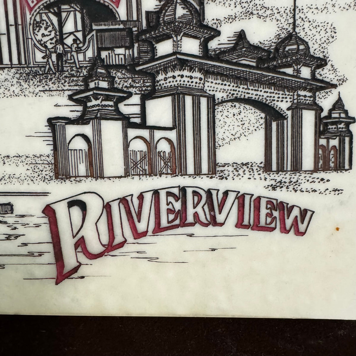 Vintage Riverview Amusement Park Chicago Etching