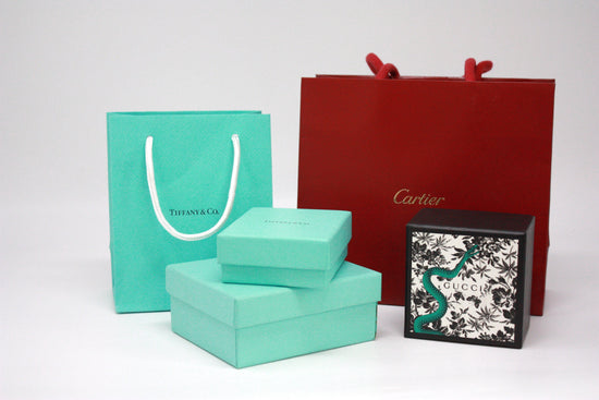 Designer bags and boxes luxury resale, cartier, tiffany &co, gucci