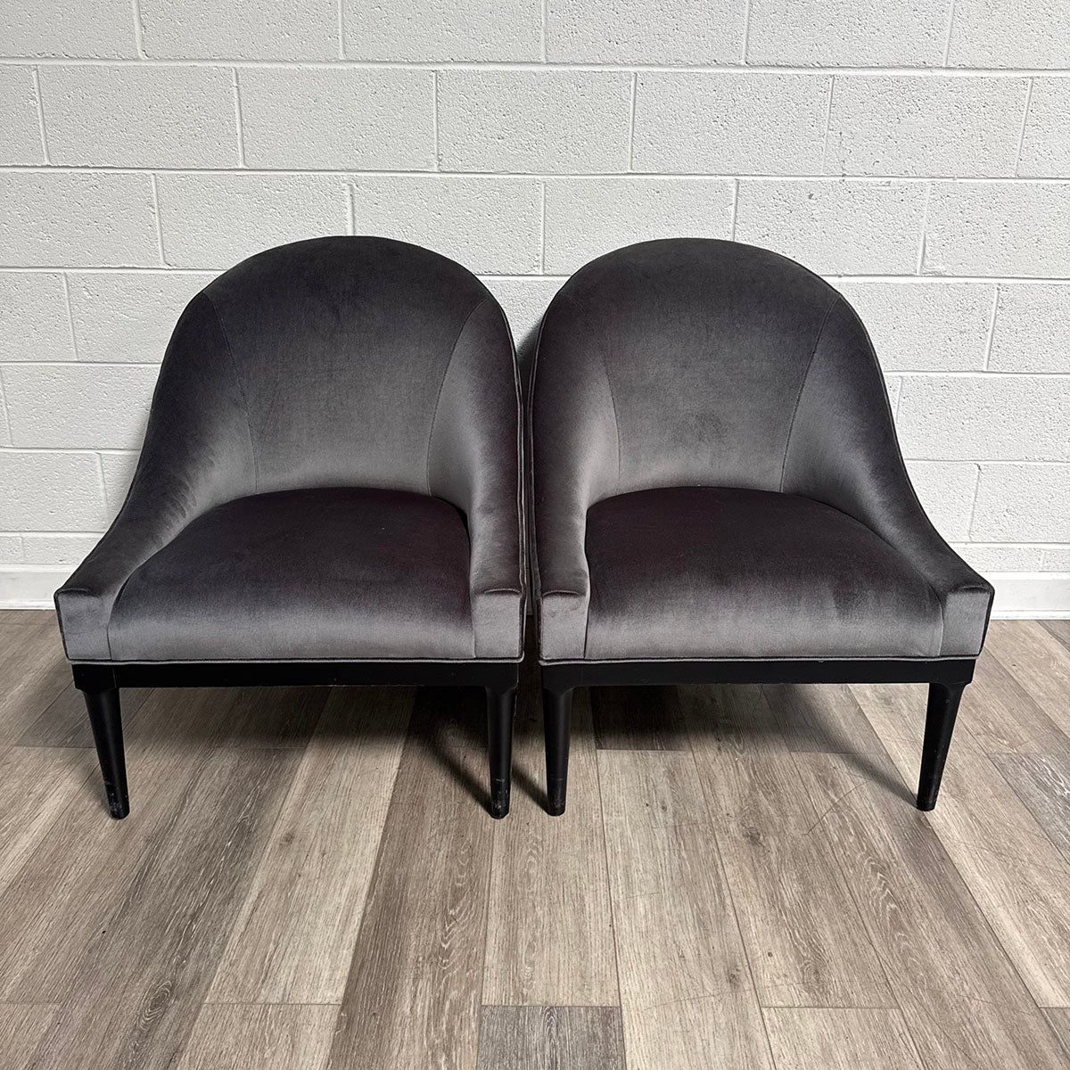 Pair Of Dark Gray Accent Chairs