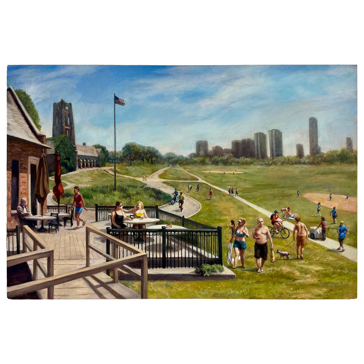 "Sunday Afternoon at the Cafe" Signed and Dated 2012 on the Reverse