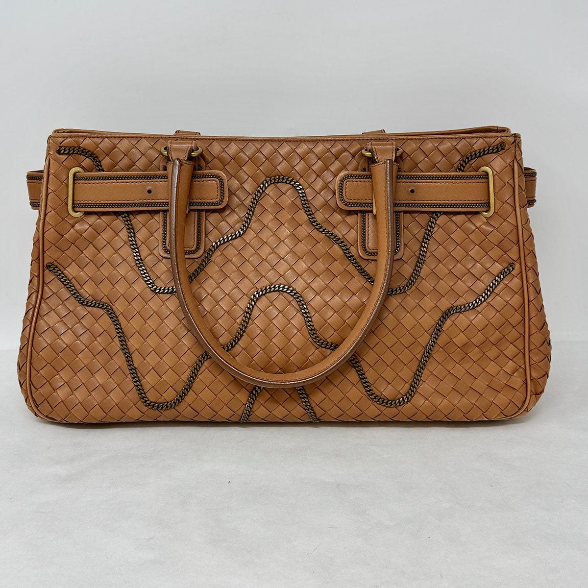 Bottega Veneta Intrecciato Tote with Chain Detail