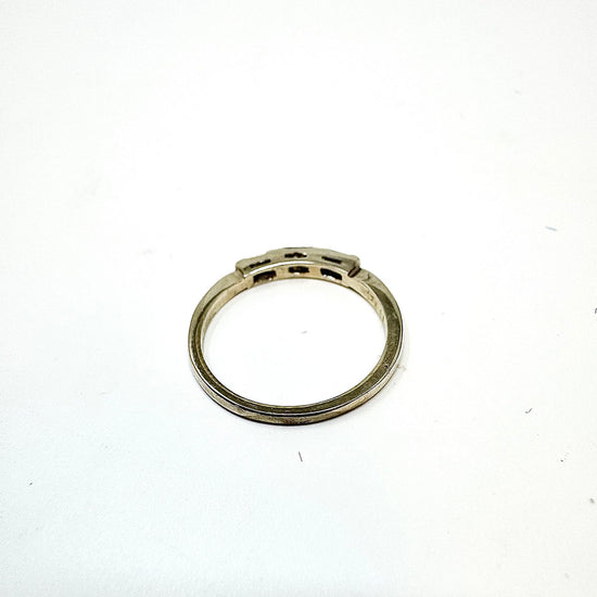 14K White Gold Band with 3 Straight Diamonds
