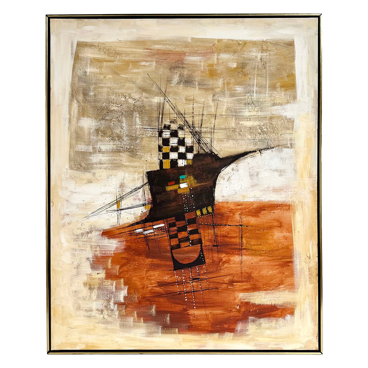 Large MCM Abstract Painting signed