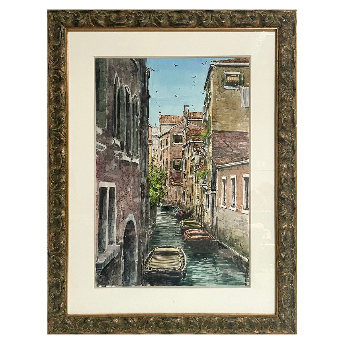 "Venice Canal View" Painting Signed