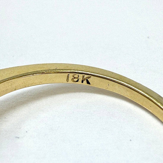 18K Gold Wavy Ring with 6 Emeralds and 5 Marquise Diamonds