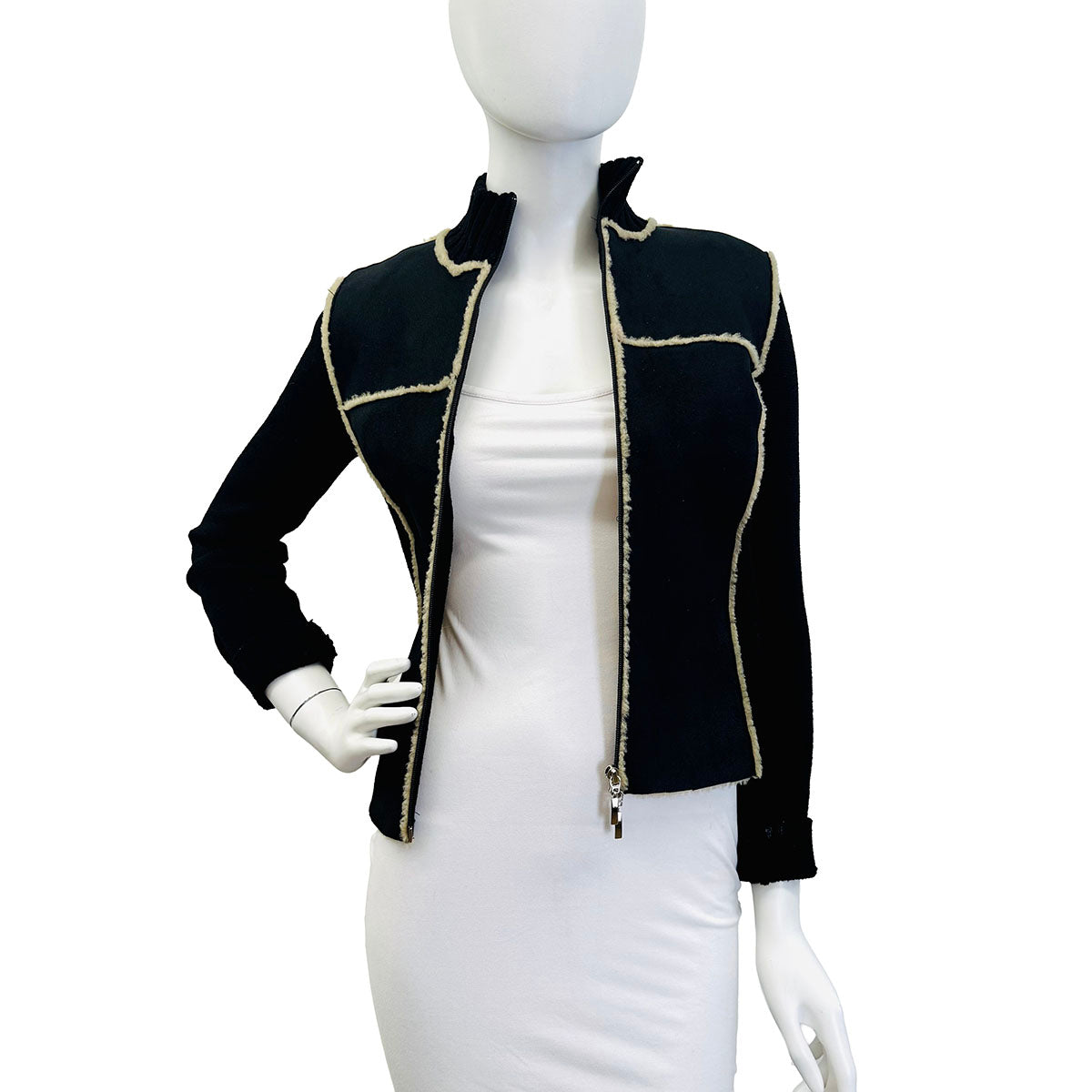 Active Cashmere Leather, Knit and Shearling Jacket