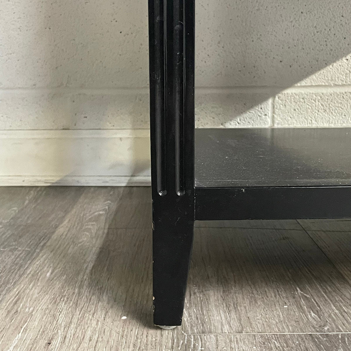 Black Wood 2-Drawer Side Table