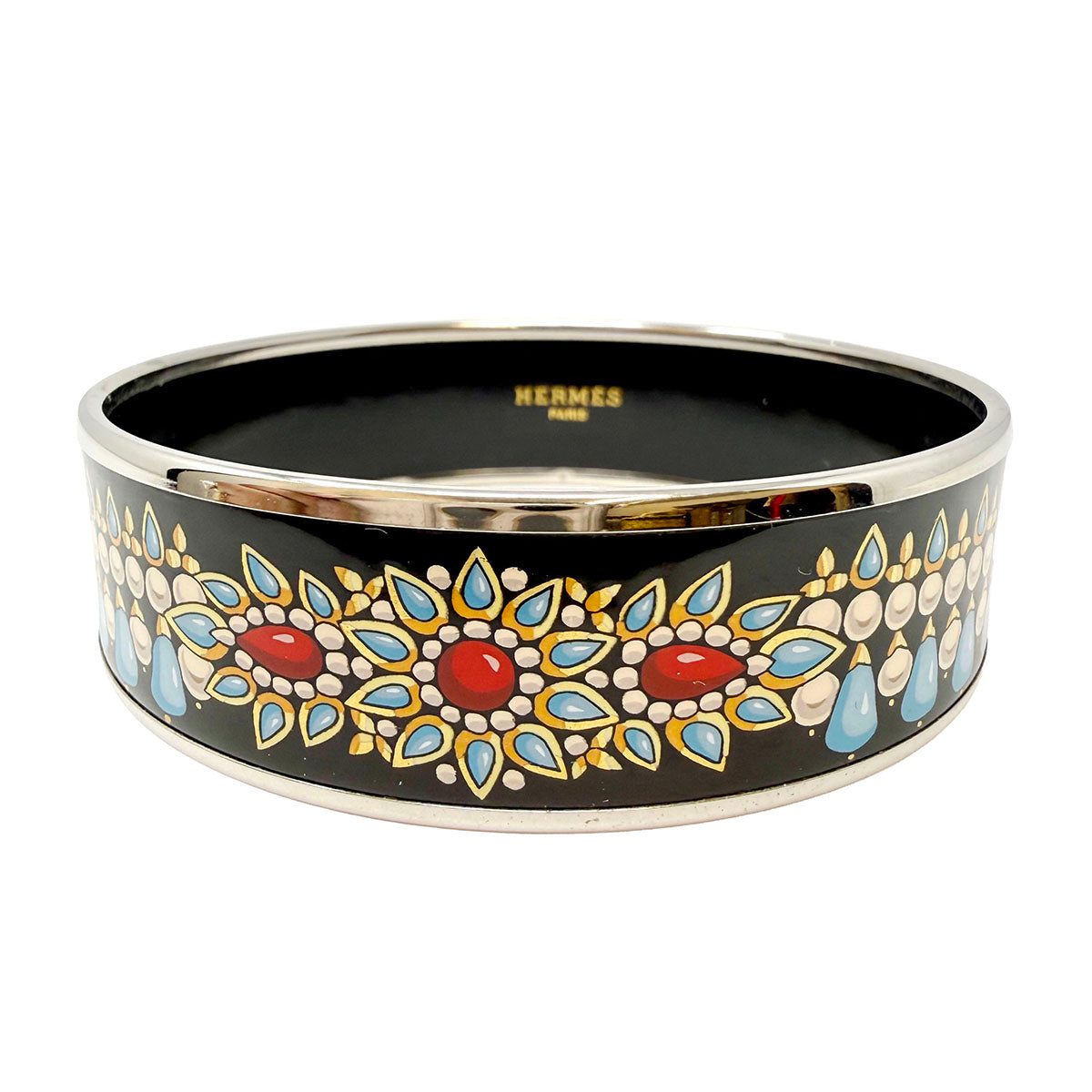 Hermes Wide Enamel Bangle Bracelet