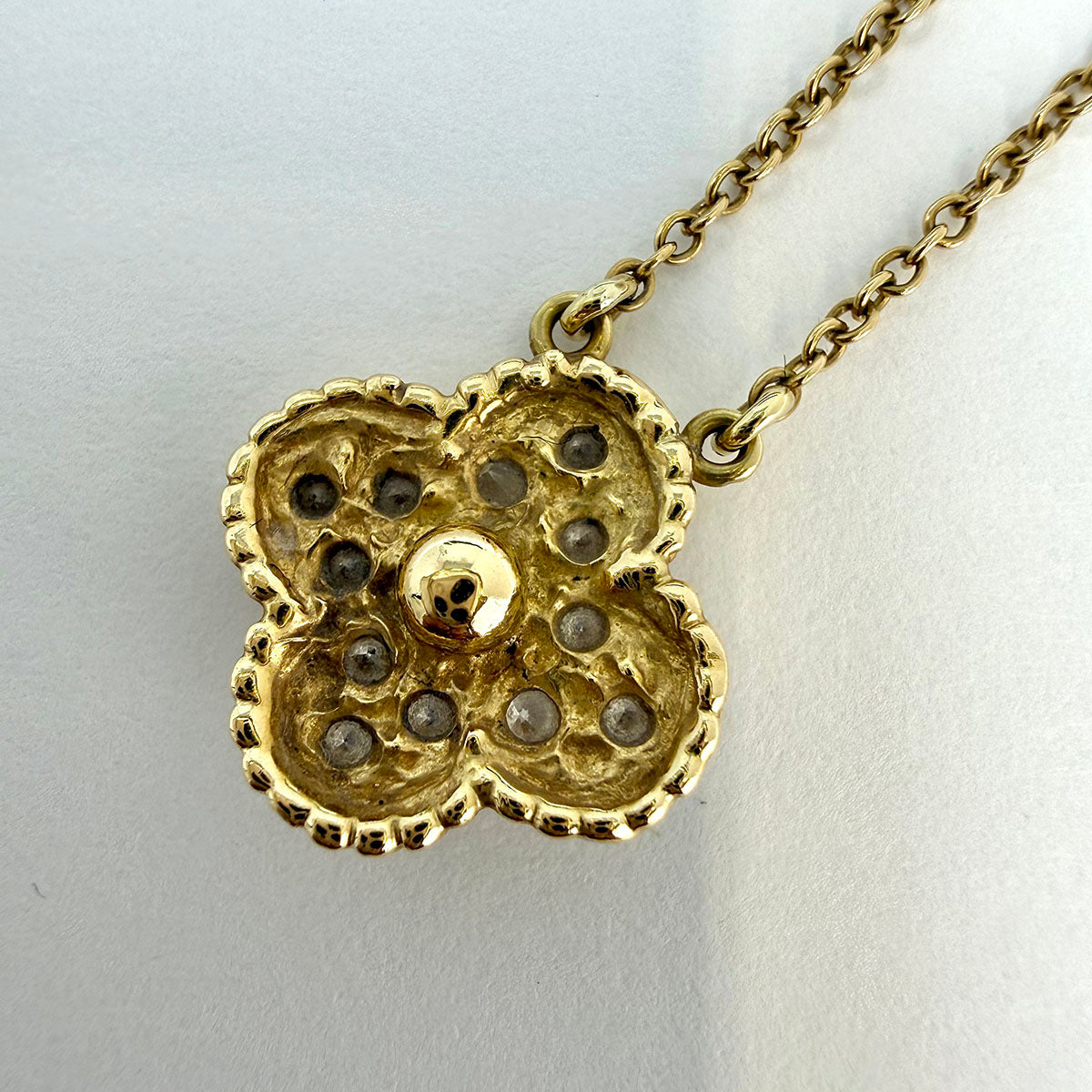 Van Cleef & Arpels Vintage Alhambra Diamond Pendant Necklace