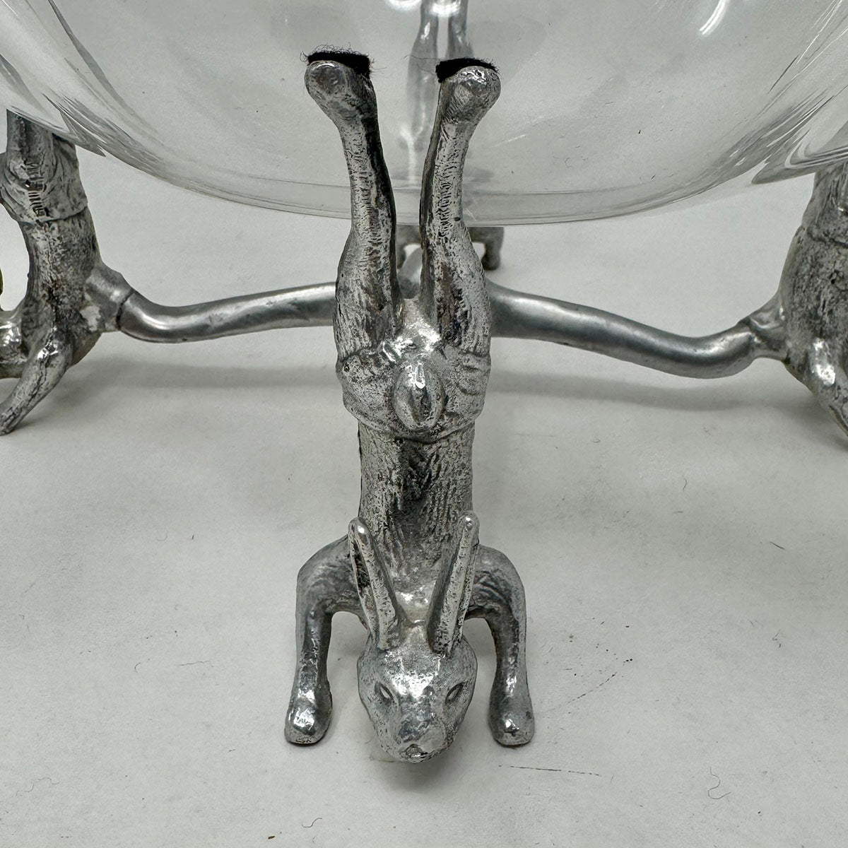 Arther Court Acrylic Handkerchief Bowl with Rabbit Stand