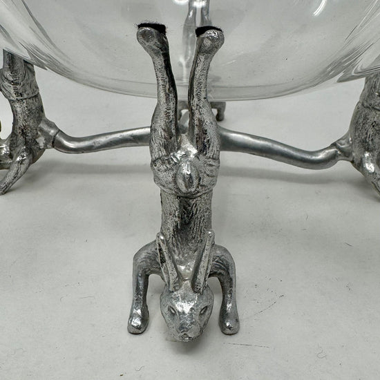Arther Court Acrylic Handkerchief Bowl with Rabbit Stand