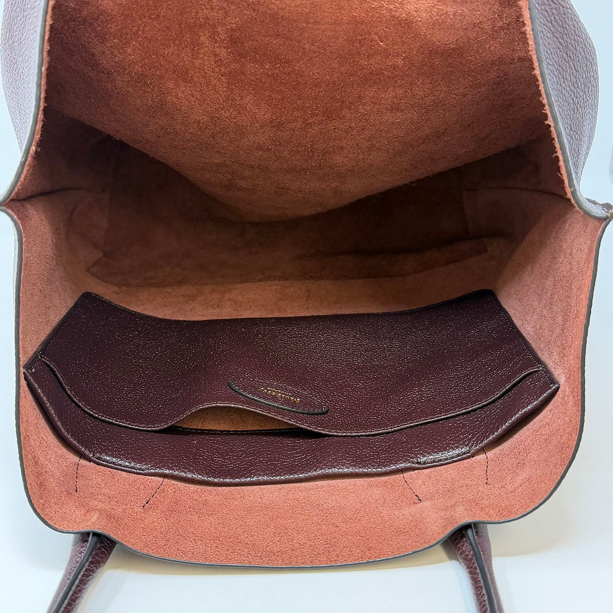 Mulberry Pebble Leather Tote with Embossed Tree Motif