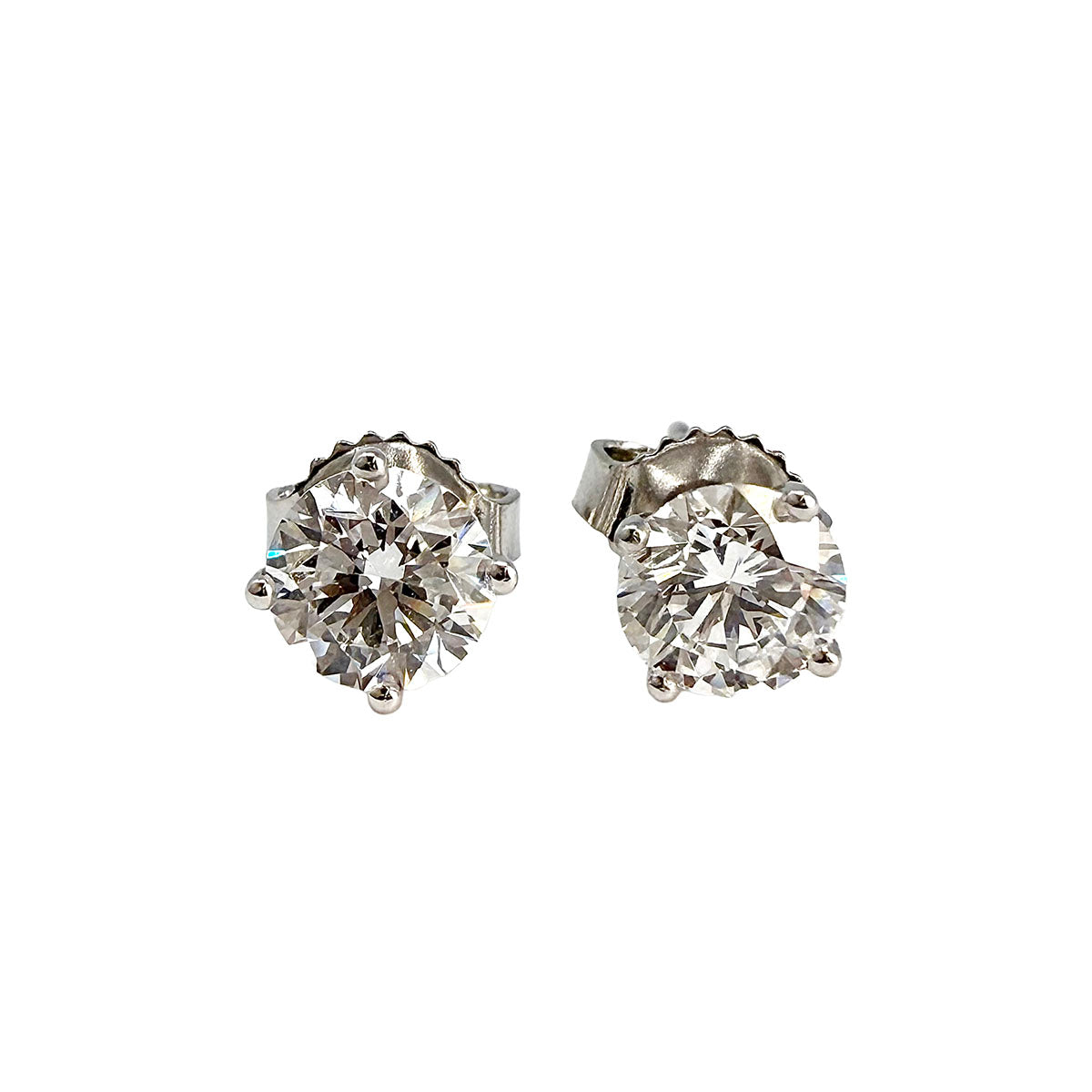 14K White Lab Grown Diamond Stud Earrings