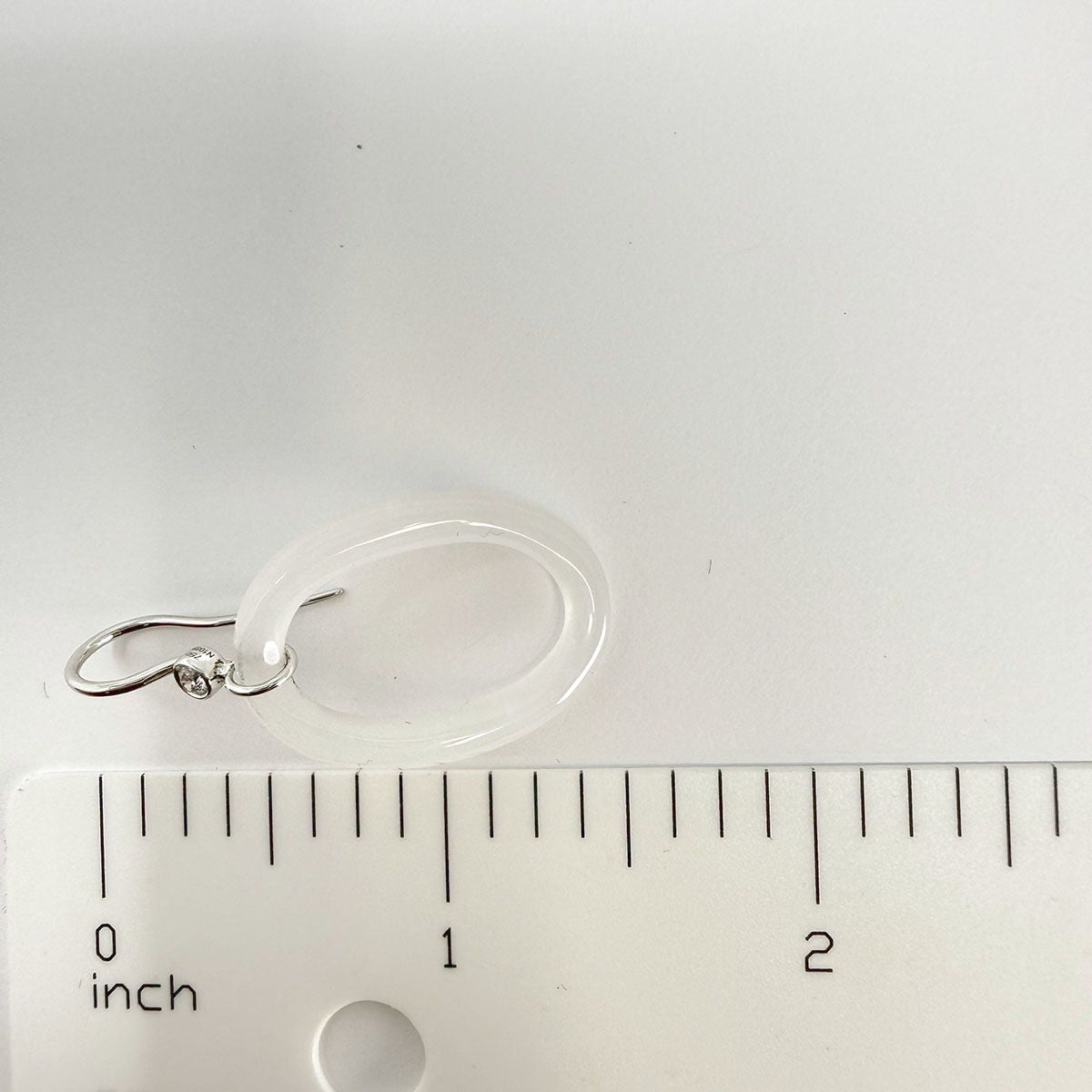 Ivanka Trump 18K White Gold Drop Earrings with Bezel Set Diamond and Lucite Hoop
