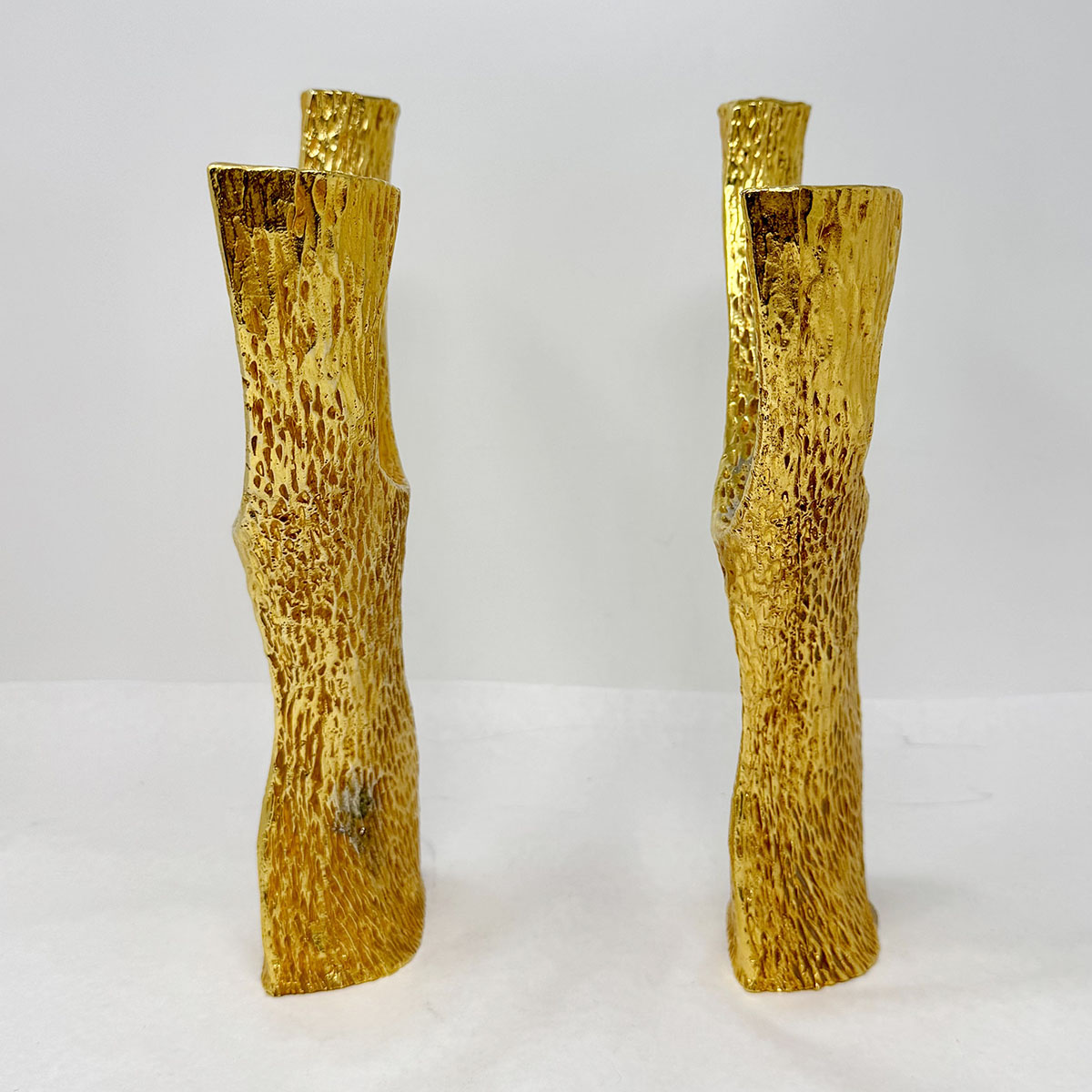 Pair of Brutalist Wishbone Candle Holders