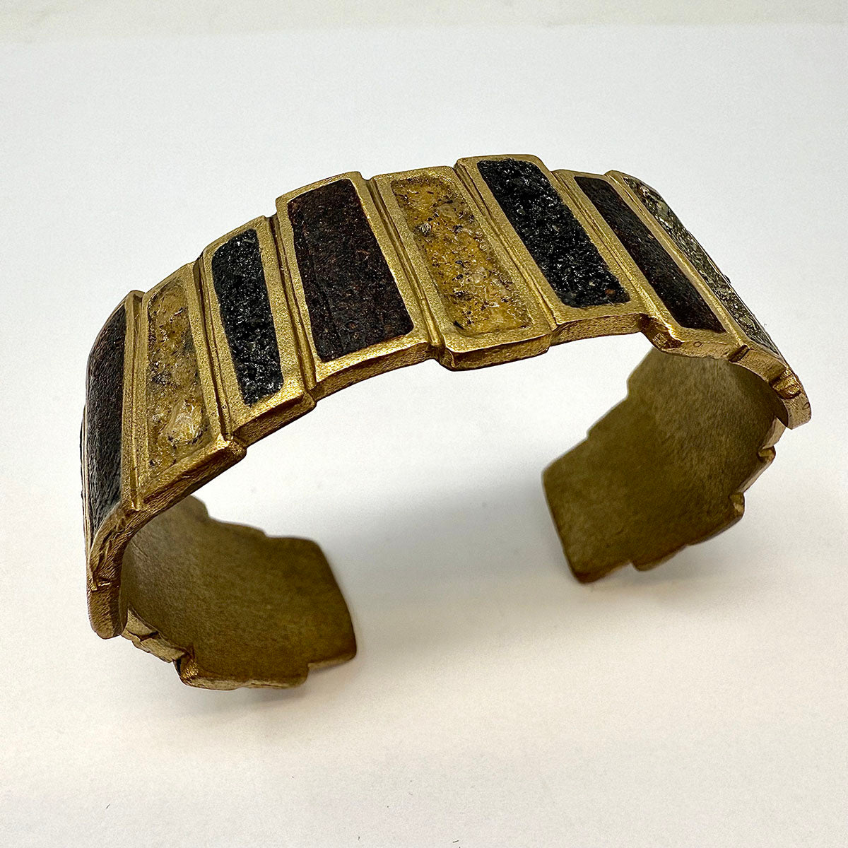David Urso Ladder Bracelet with Lava Rock Inlay