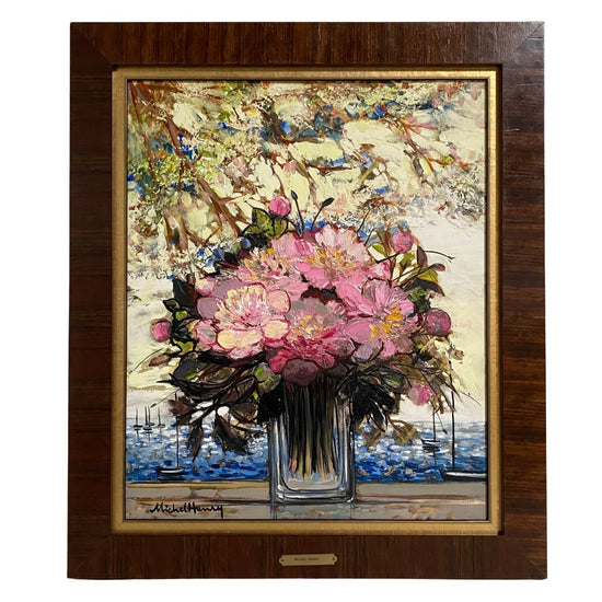 "Pivoines Odorantes Roses" Painting Signed