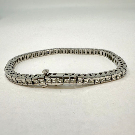 14K White Gold Diamond Tennis  Bracelet