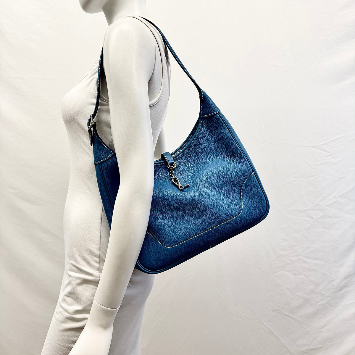 Hermes Trim 31 Blue Jean Shoulder Bag