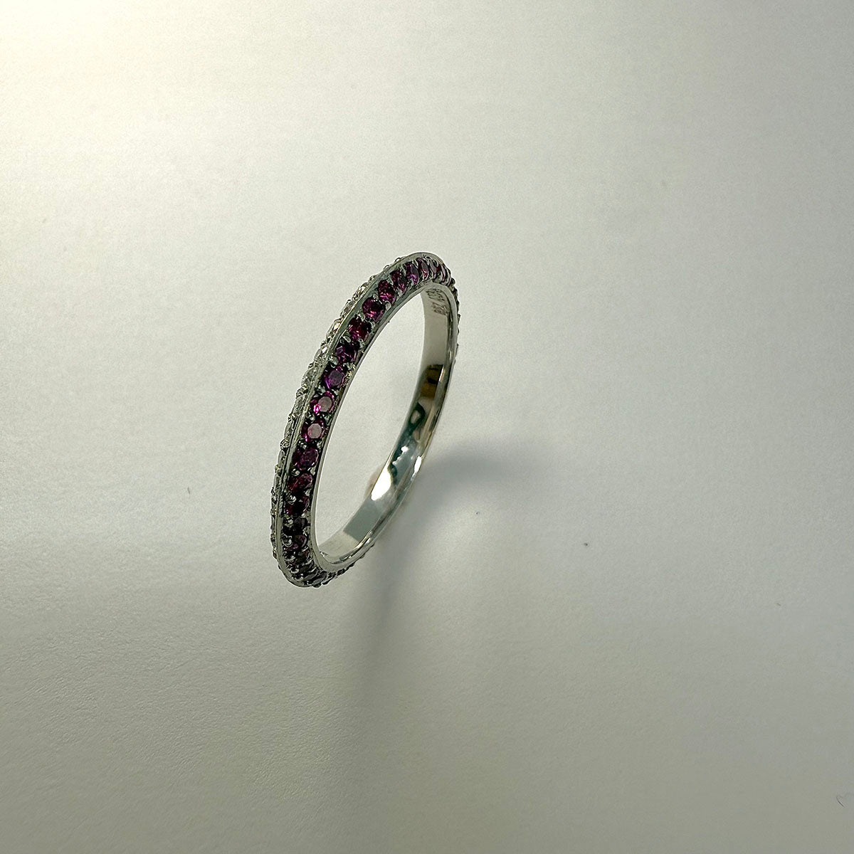 Bez Ambar Platinum Band with Rubies and Diamonds