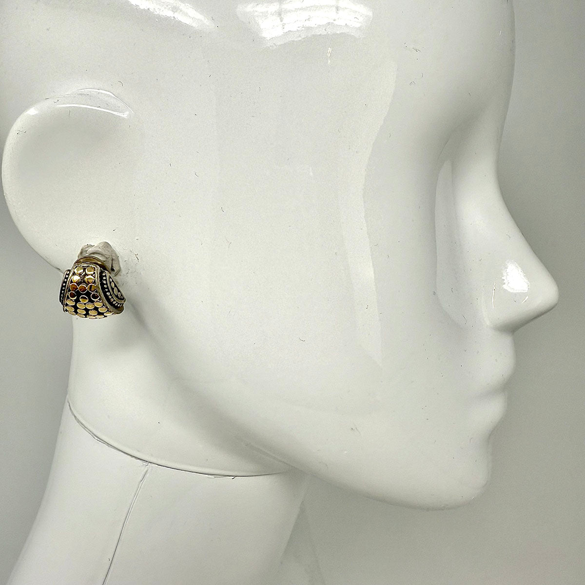John Hardy Two-tone Dot Buddha Belly Earrings