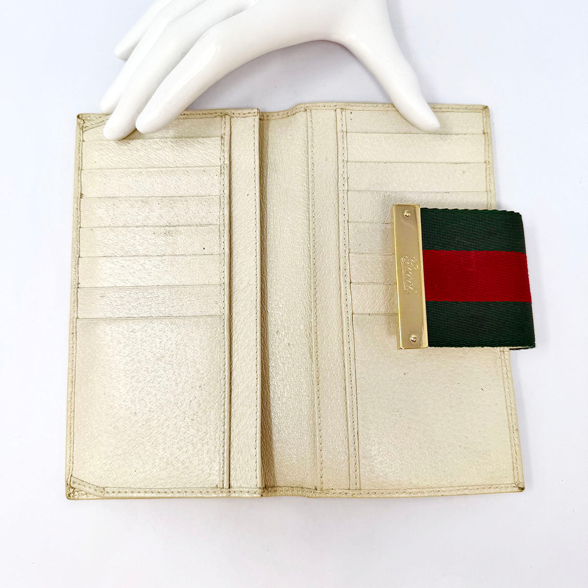 Gucci Monogram  Web Continental Bi-fold Wallet