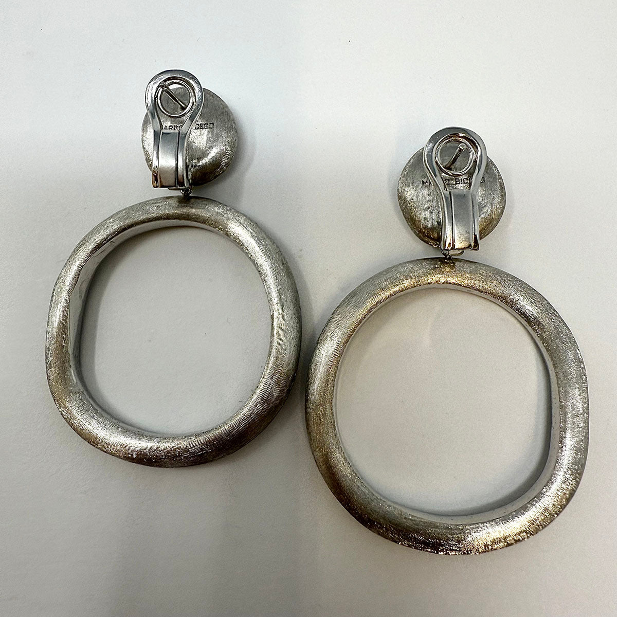 Marco Bicego 18K White Gold Brushed "Jaipur" Diamond Drop Earrings