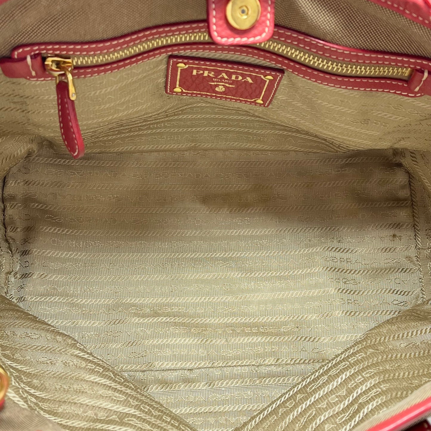 Prada Logo Jacquard Tote
