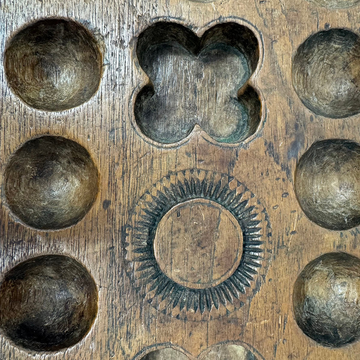 Antique Wooden Tray, hand carved Egg & Condiment Stand