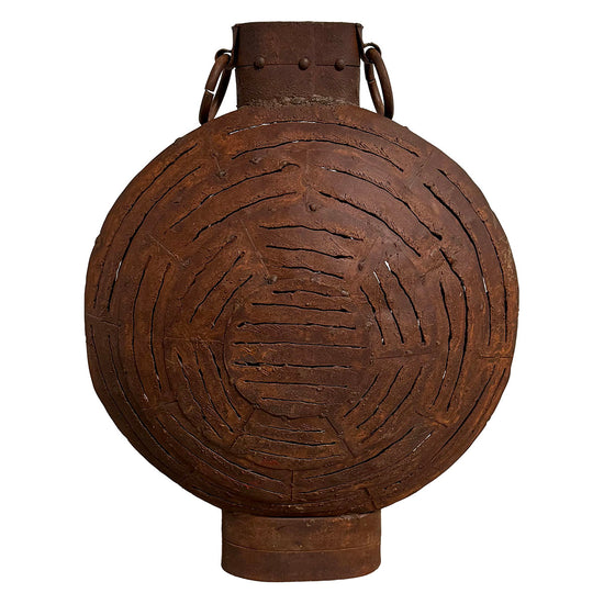 Large Round Metal Lattice Urn with Handles