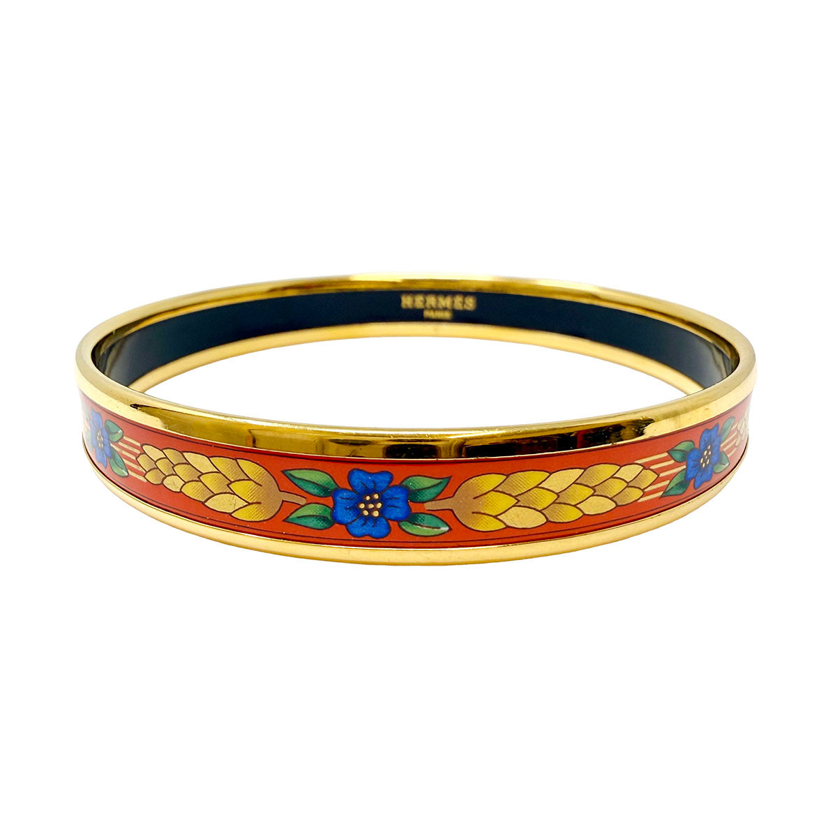 Hermes Narrow Enamel Bangle Bracelet