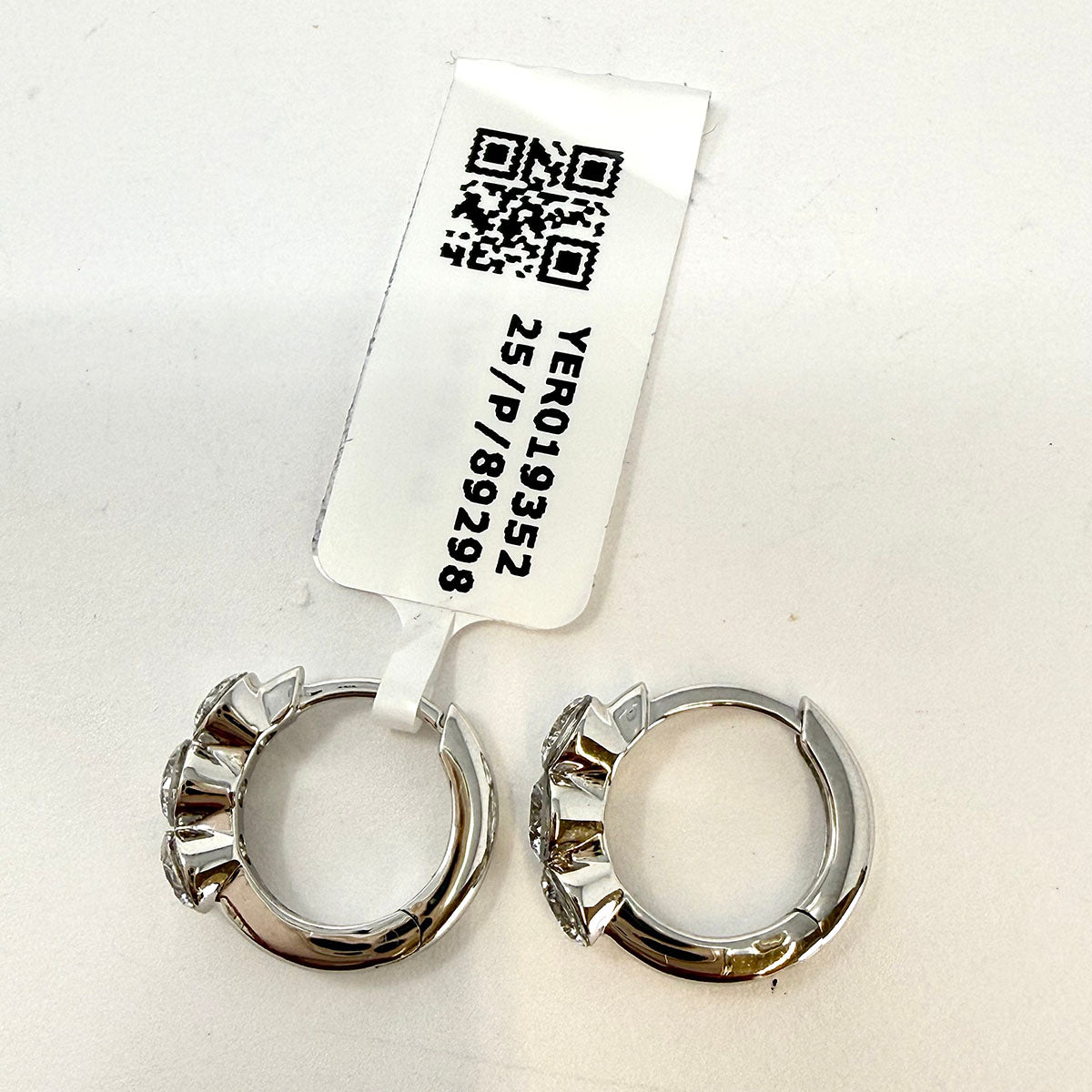 14K White Gold Lab Grown Diamond Hoop Earrings