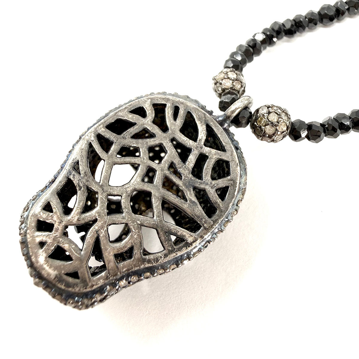 Black Spinel Skull Pendant Necklace -appraisal