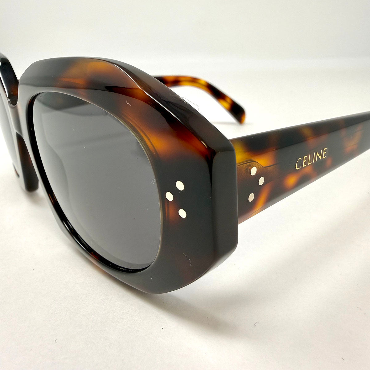 Celine "3 Dots" Square Geometric Shaped Sunglasses