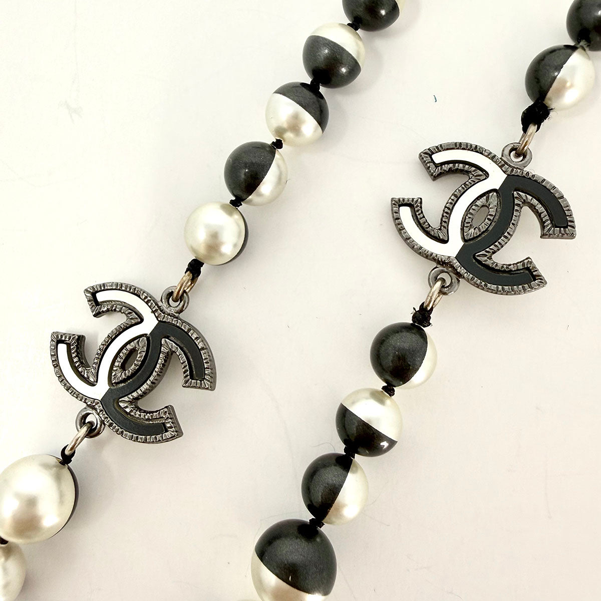 Chanel Faux Pearl CC Station Necklace