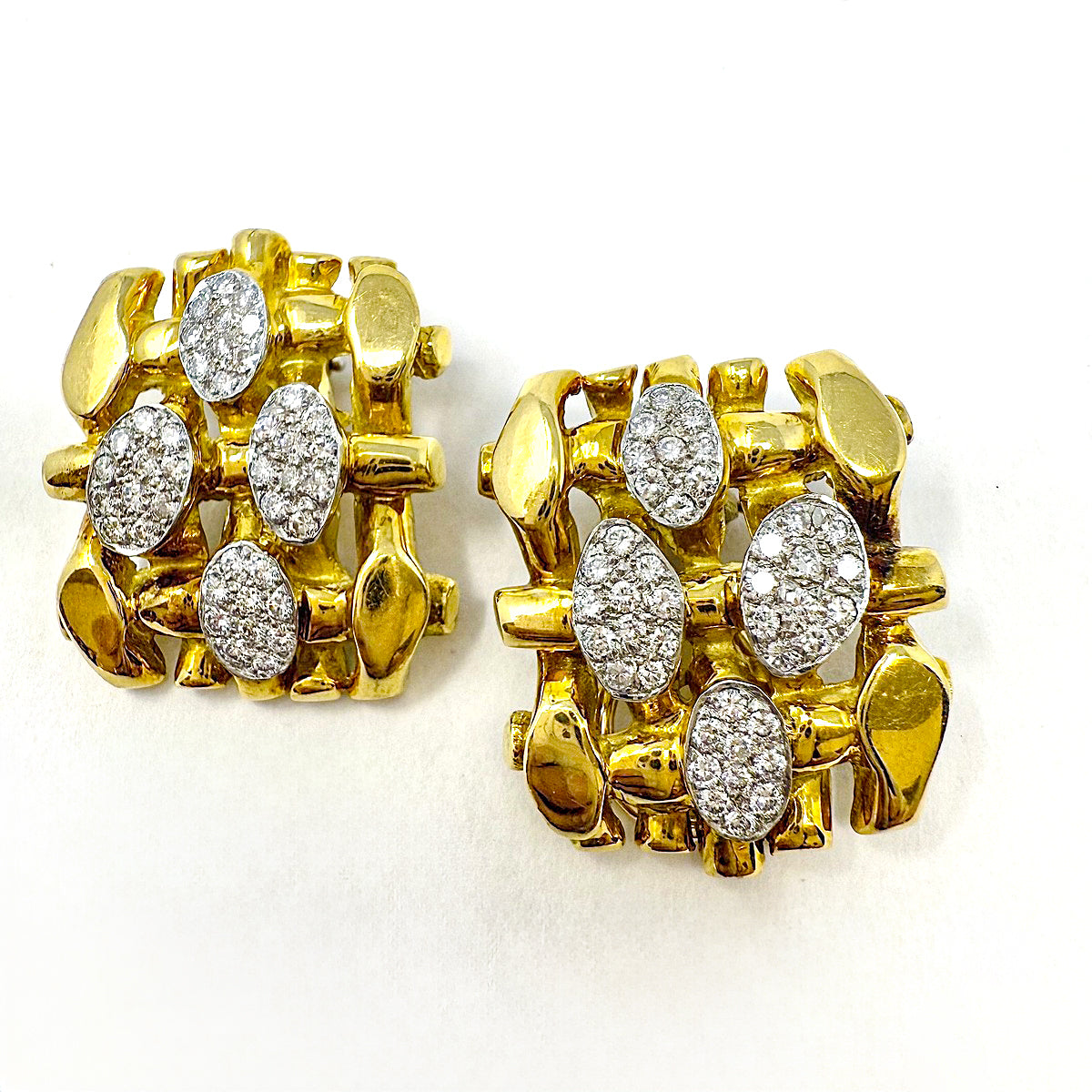 Susan Berman 18K Gold Clip-on Earrings with Diamonds