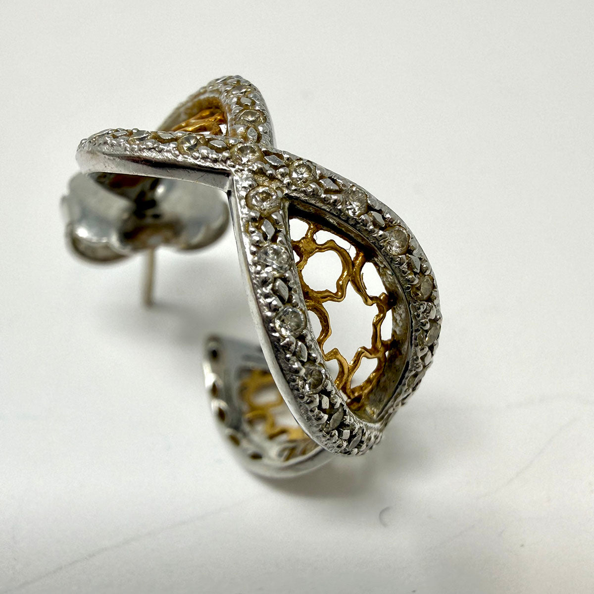 Charriol 18K Gold Two-tone Diamond Hoop Earrings