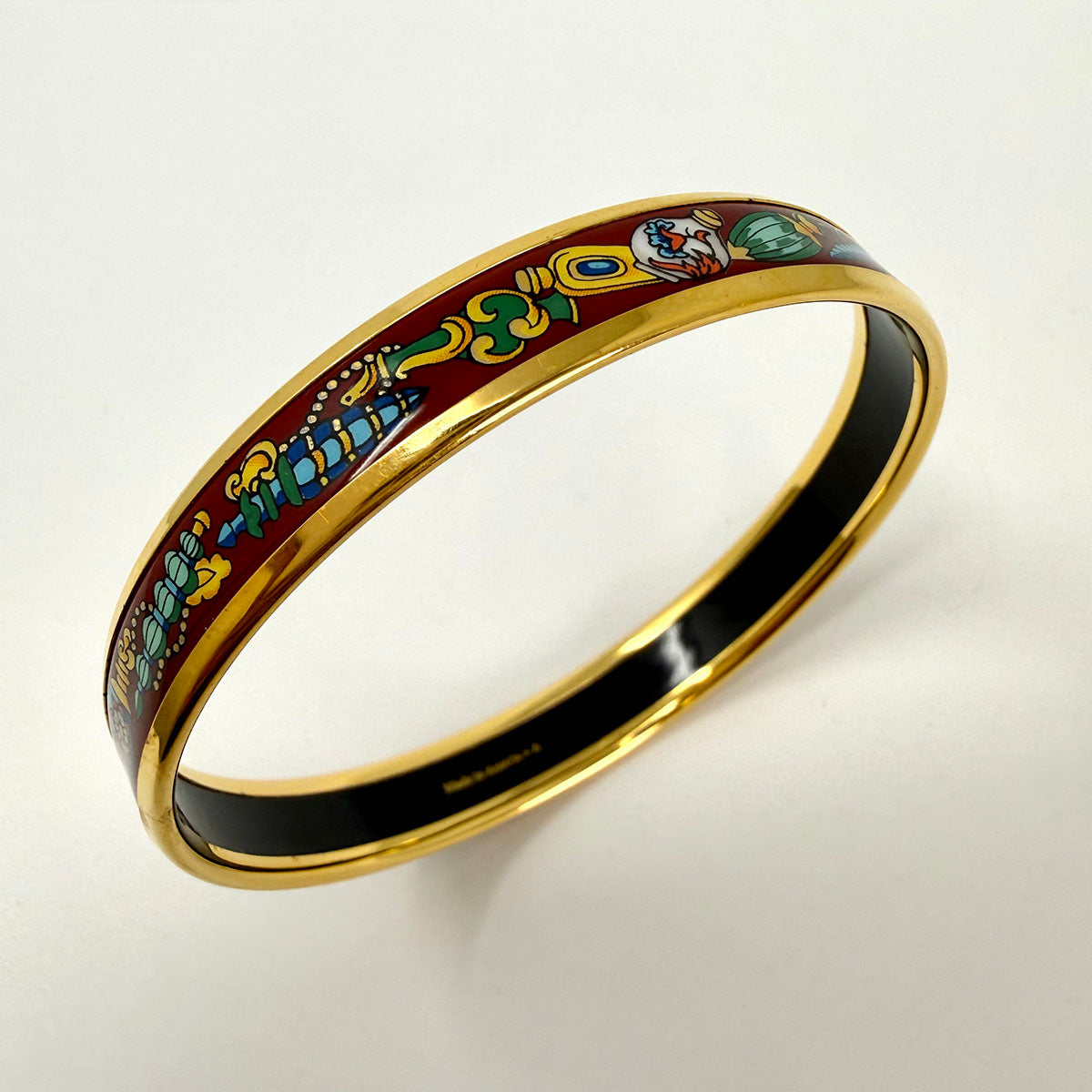 Hermes Narrow Enamel Bangle Bracelet