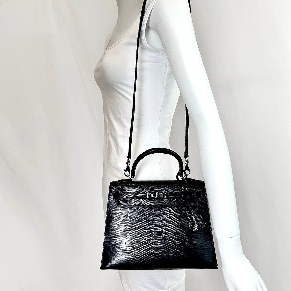 Hermes Lizard Kelly Handle Bag