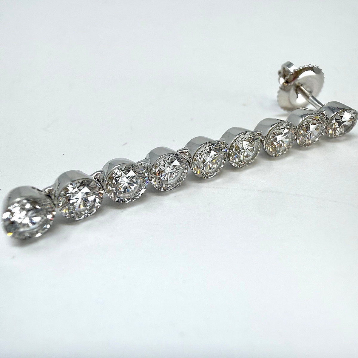 14K White Gold 9 Drop Lab Grown Diamond Earrings