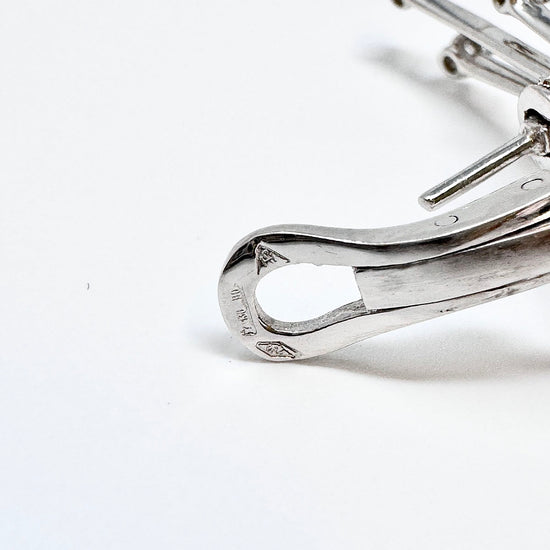18K White Gold Diamond Spray Clip-on Earrings