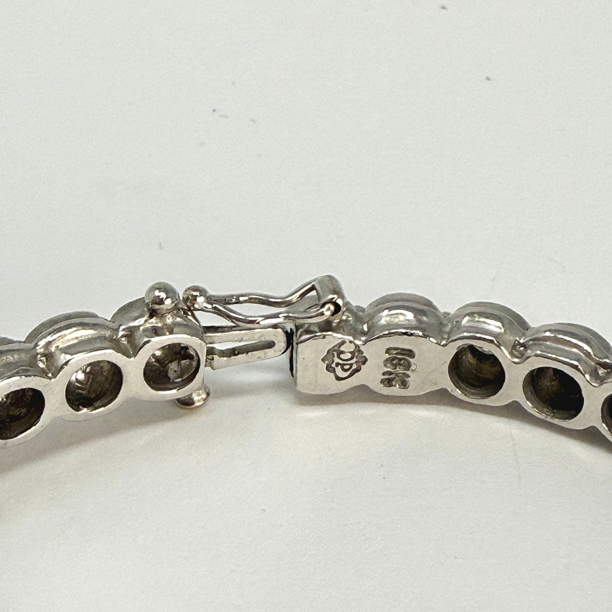 Doris Panos 18K White Hinged Bracelet with 20 Full Cut Diamonds