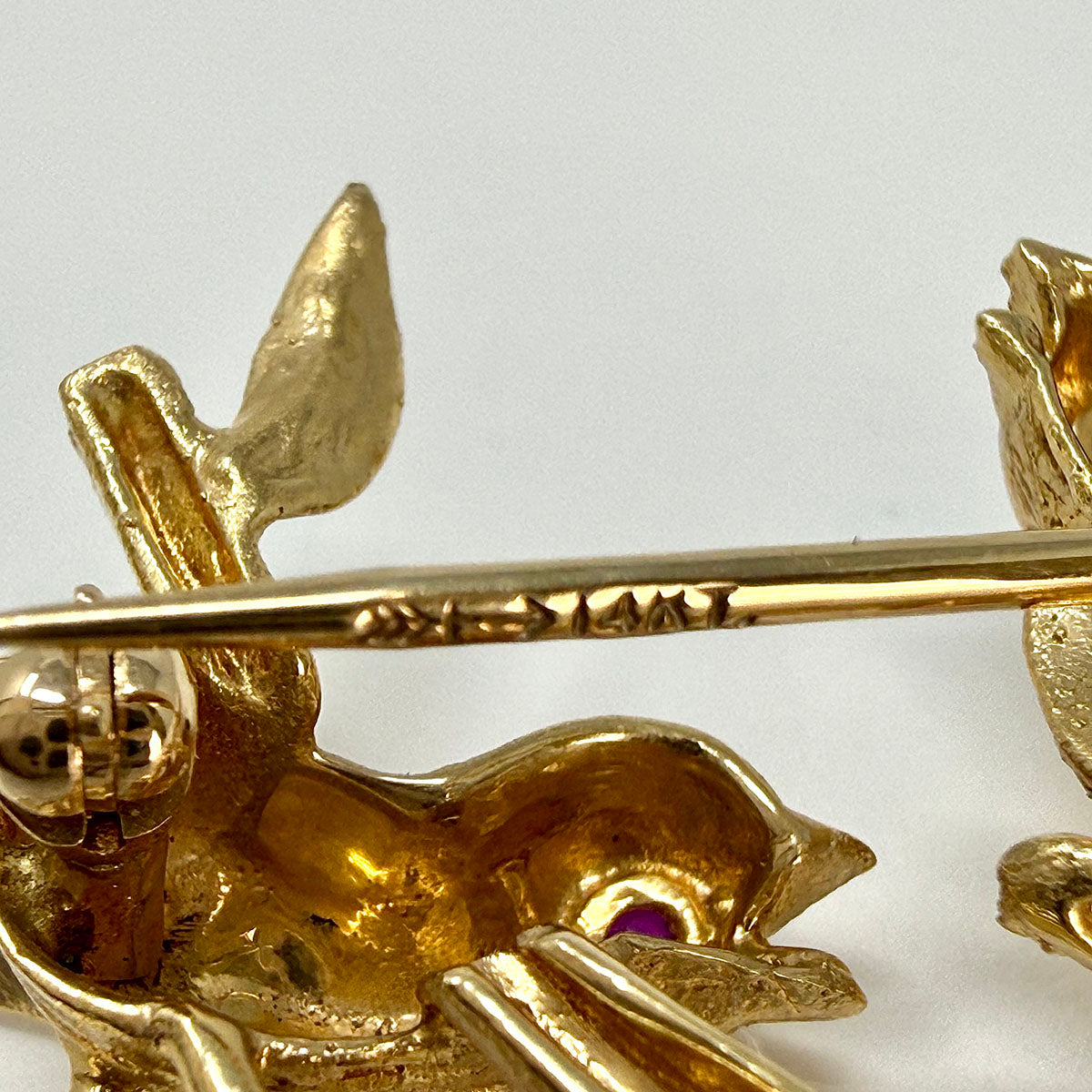 14K Gold Bird Pin