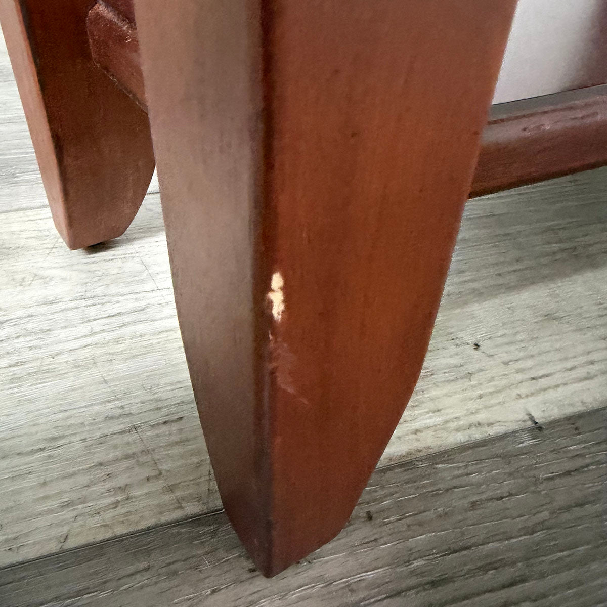 Dark Wood Tapered End Table with Lower Shelf