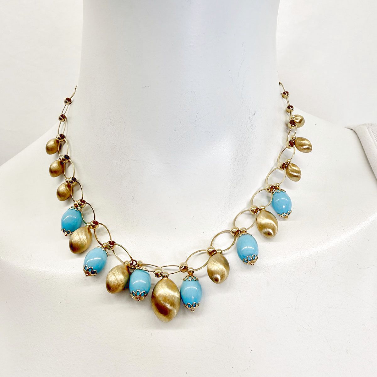 18K Beaded Fringe Necklace