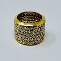 18K Gold Wide 6 Row Diamond Band  +