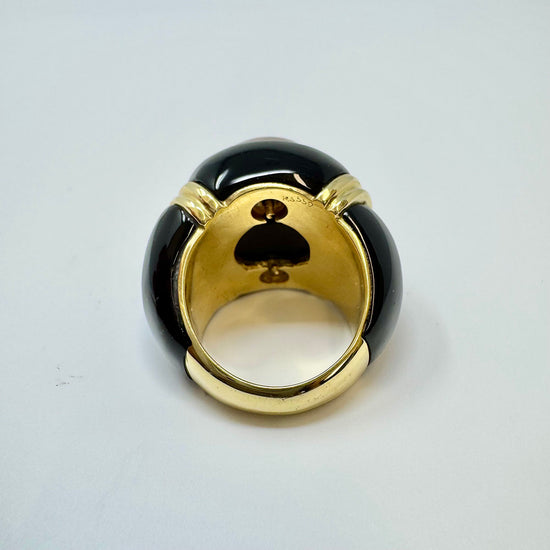 Charles Turi 18K Gold Ring with Mabe Pearl and Onyx